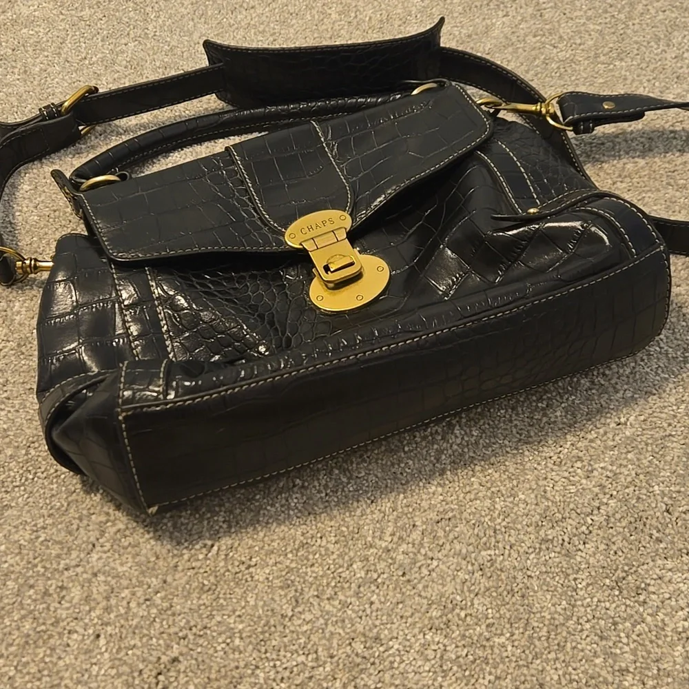 Chaps Black Purse With Gold Hardware - Picture 4 of 9